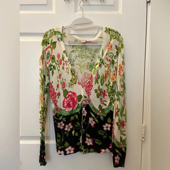 ! Farm rio knit planet print button down cardigan sweater - Picture 1 of 4